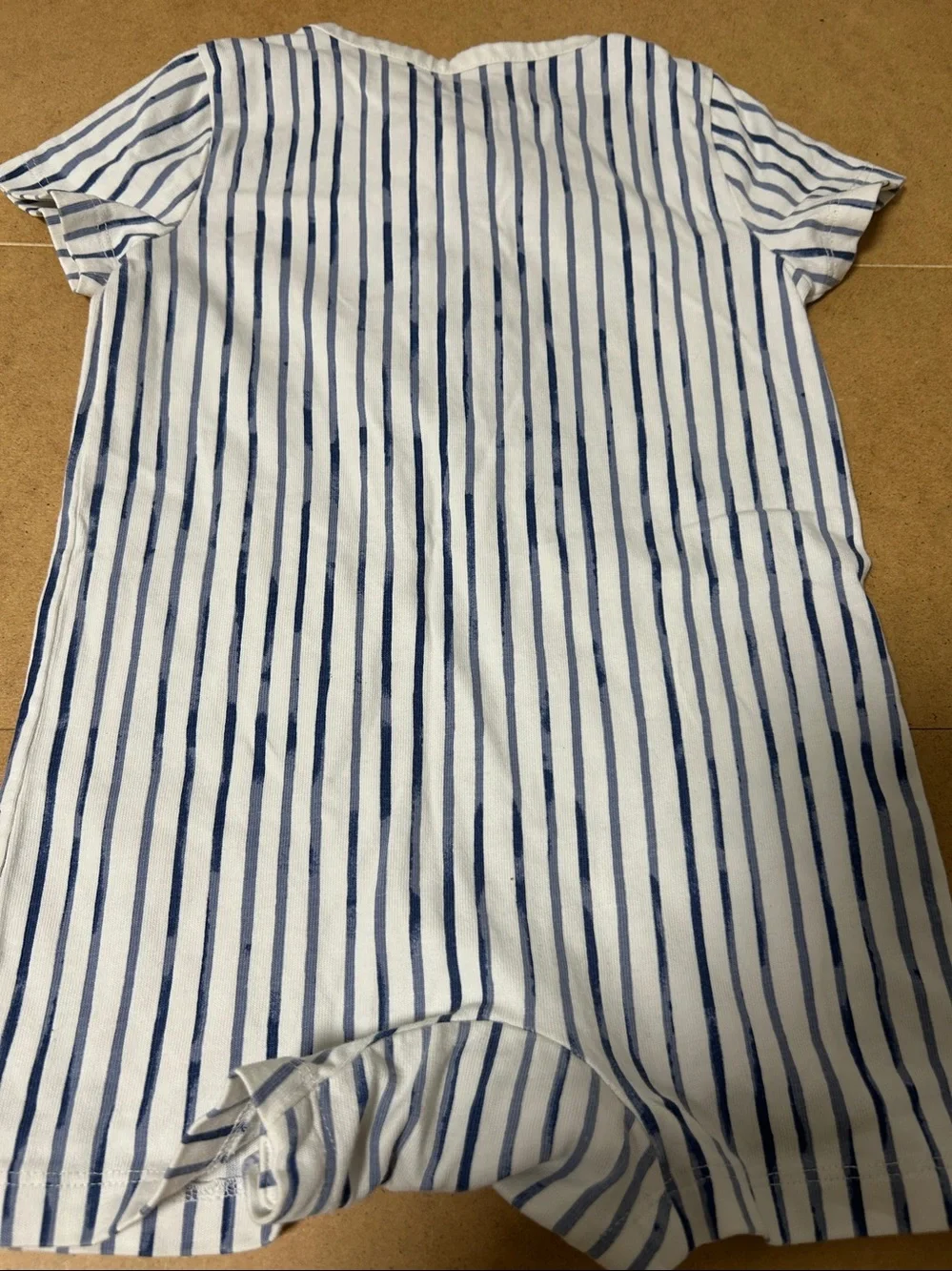 Ralph Lauren Navy & White Striped Infant Romper Sz 18 m